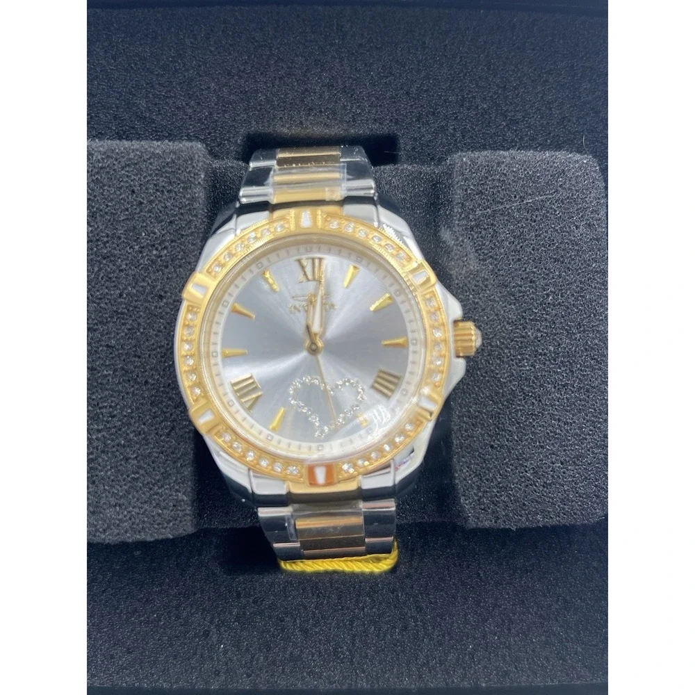 Invicta Angel Lady Women's Quartz Watch Stainless Steel Silver/Gold Tone 34.5MM
